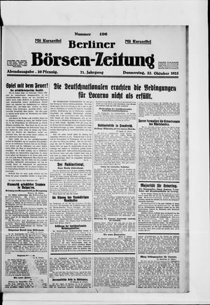 Berliner Börsen-Zeitung vom 22.10.1925