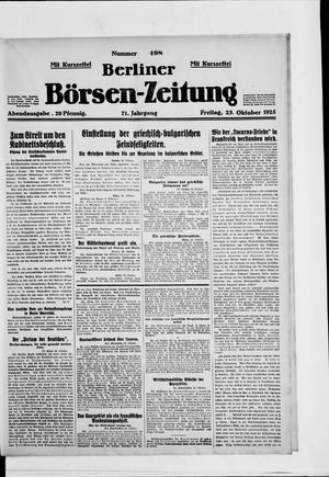 Berliner Börsen-Zeitung vom 23.10.1925