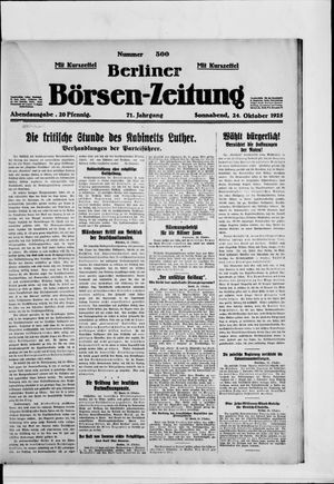 Berliner Börsen-Zeitung vom 24.10.1925