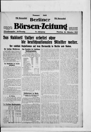 Berliner Börsen-Zeitung vom 26.10.1925