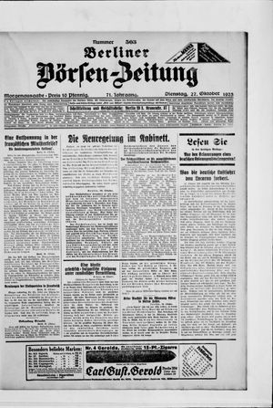 Berliner Börsen-Zeitung vom 27.10.1925