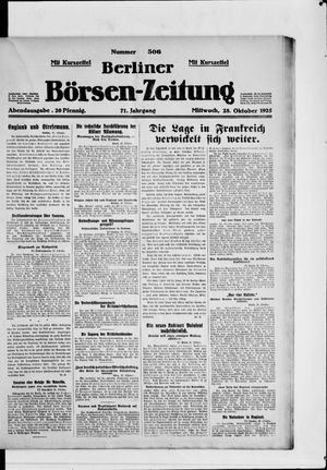 Berliner Börsen-Zeitung vom 28.10.1925
