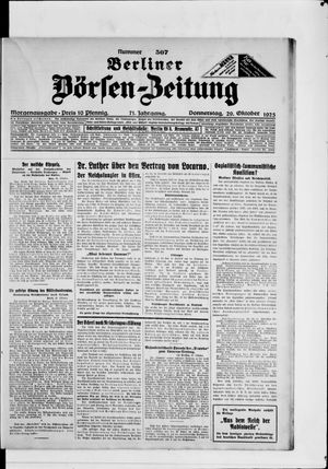 Berliner Börsen-Zeitung vom 29.10.1925