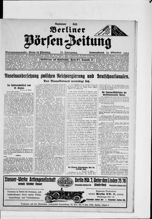 Berliner Börsen-Zeitung vom 31.10.1925
