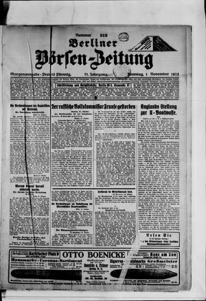 Berliner Börsen-Zeitung on Nov 1, 1925