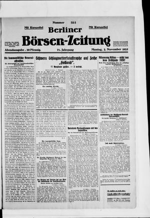 Berliner Börsen-Zeitung vom 02.11.1925