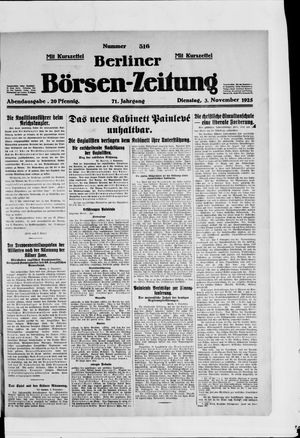 Berliner Börsen-Zeitung vom 03.11.1925