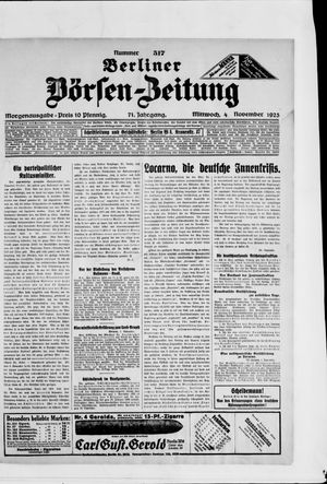 Berliner Börsen-Zeitung vom 04.11.1925