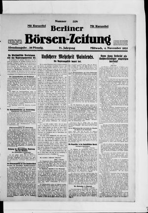 Berliner Börsen-Zeitung on Nov 4, 1925