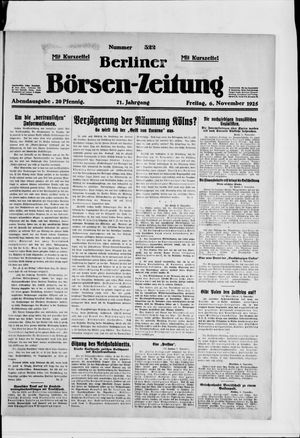 Berliner Börsen-Zeitung vom 06.11.1925