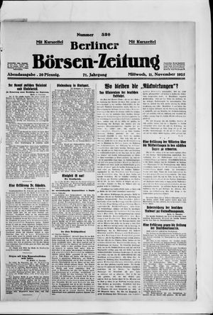 Berliner Börsen-Zeitung vom 11.11.1925