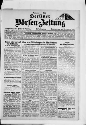 Berliner Börsen-Zeitung vom 12.11.1925