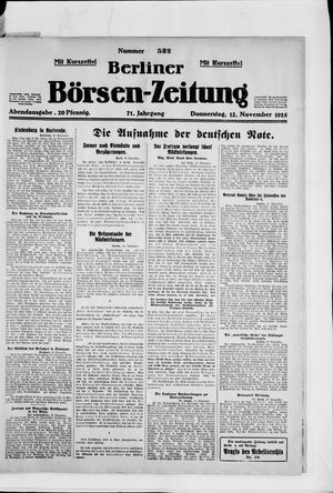 Berliner Börsen-Zeitung vom 12.11.1925