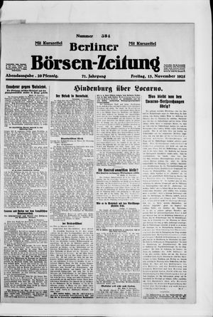 Berliner Börsen-Zeitung vom 13.11.1925