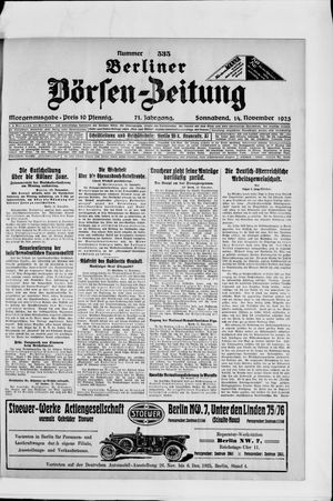 Berliner Börsen-Zeitung vom 14.11.1925