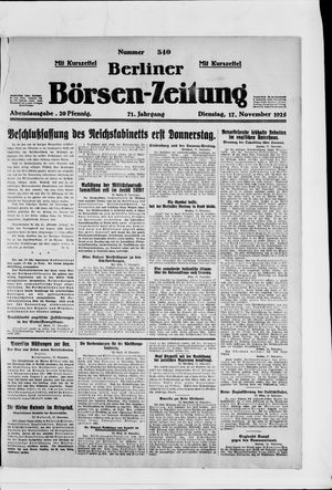 Berliner Börsen-Zeitung vom 17.11.1925