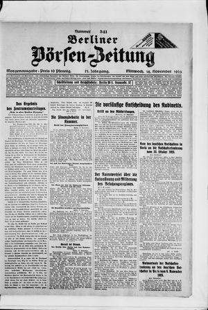 Berliner Börsen-Zeitung vom 18.11.1925