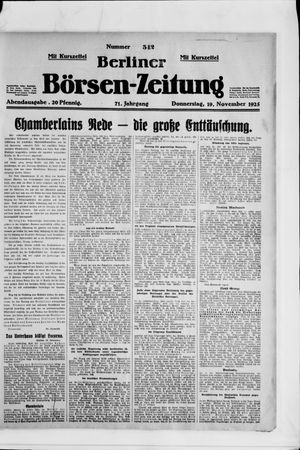 Berliner Börsen-Zeitung vom 19.11.1925