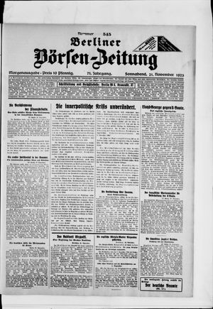Berliner Börsen-Zeitung on Nov 21, 1925