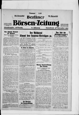Berliner Börsen-Zeitung on Nov 21, 1925