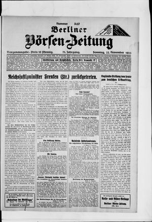 Berliner Börsen-Zeitung vom 22.11.1925