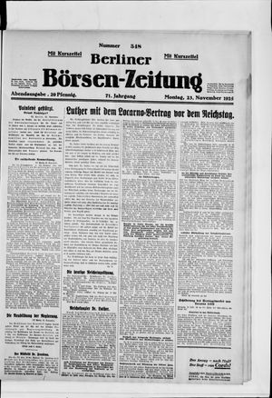 Berliner Börsen-Zeitung vom 23.11.1925
