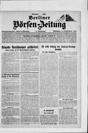 Berliner Börsen-Zeitung vom 25.11.1925