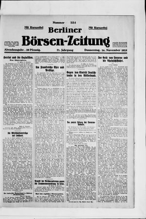 Berliner Börsen-Zeitung vom 26.11.1925