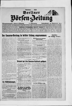 Berliner Börsen-Zeitung vom 28.11.1925