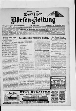 Berliner Börsen-Zeitung vom 29.11.1925