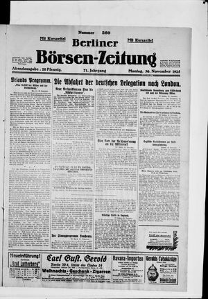 Berliner Börsen-Zeitung vom 30.11.1925