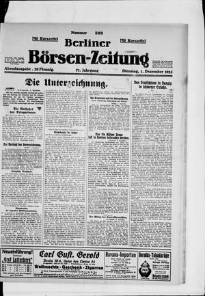 Berliner Börsen-Zeitung vom 01.12.1925