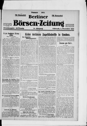 Berliner Börsen-Zeitung vom 02.12.1925