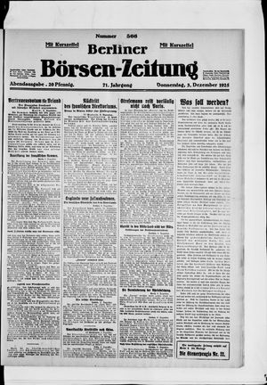 Berliner Börsen-Zeitung on Dec 3, 1925