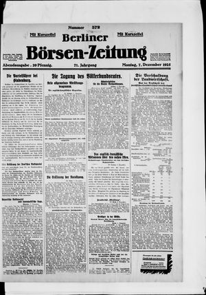 Berliner Börsen-Zeitung vom 07.12.1925