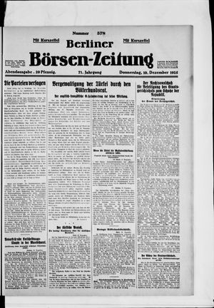Berliner Börsen-Zeitung on Dec 10, 1925