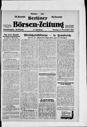 Berliner Börsen-Zeitung vom 14.12.1925