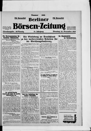 Berliner Börsen-Zeitung vom 22.12.1925