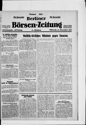 Berliner Börsen-Zeitung vom 23.12.1925