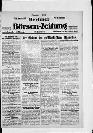 Berliner Börsen-Zeitung vom 24.12.1925
