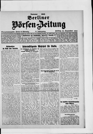 Berliner Börsen-Zeitung vom 25.12.1925