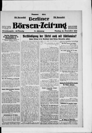 Berliner Börsen-Zeitung vom 28.12.1925