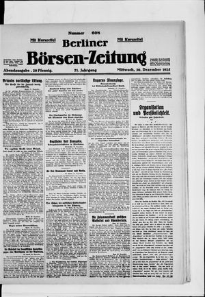 Berliner Börsen-Zeitung vom 30.12.1925