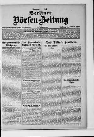 Berliner Börsen-Zeitung vom 15.01.1926