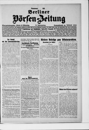 Berliner Börsen-Zeitung on Jan 16, 1926