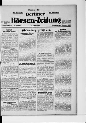 Berliner Börsen-Zeitung vom 19.01.1926