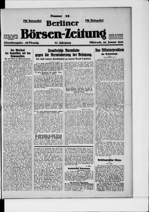Berliner Börsen-Zeitung vom 20.01.1926