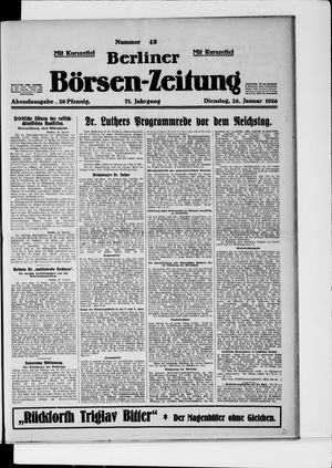 Berliner Börsen-Zeitung on Jan 26, 1926