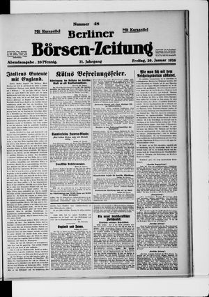 Berliner Börsen-Zeitung on Jan 29, 1926