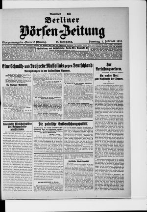 Berliner Börsen-Zeitung on Feb 7, 1926